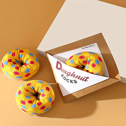 1 Pair colorful donut-patterned socks