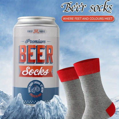 1 pair of stylish, unique beer-can-pattern socks