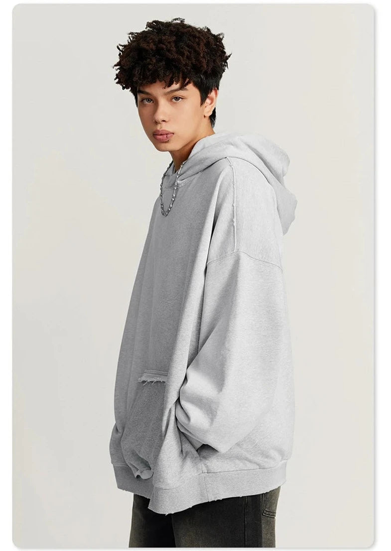 Unique Trendy Unisex Loose Washed Pullover Hoodie