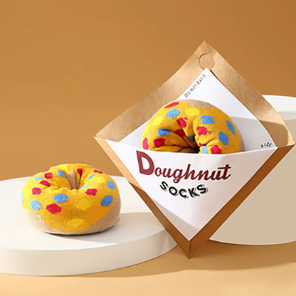 1 Pair colorful donut-patterned socks