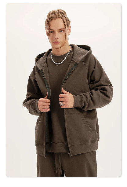 Loose Soft Off-Shoulder Zipper Unisex Hoodie