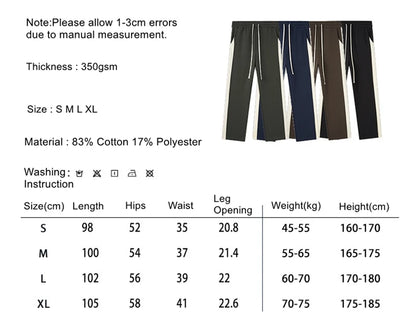 Suede Unisex Loose Comfortable Stripe Pant