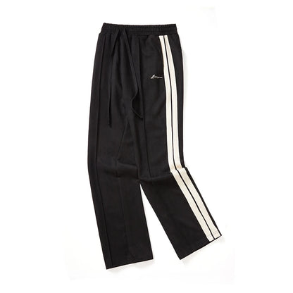 Suede Unisex Loose Comfortable Stripe Pant