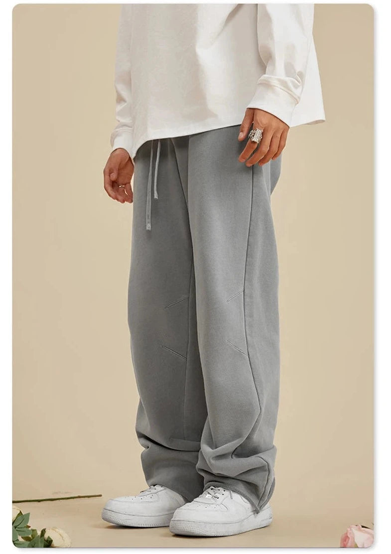 Oversized Loose Edge Washed Cotton Pants