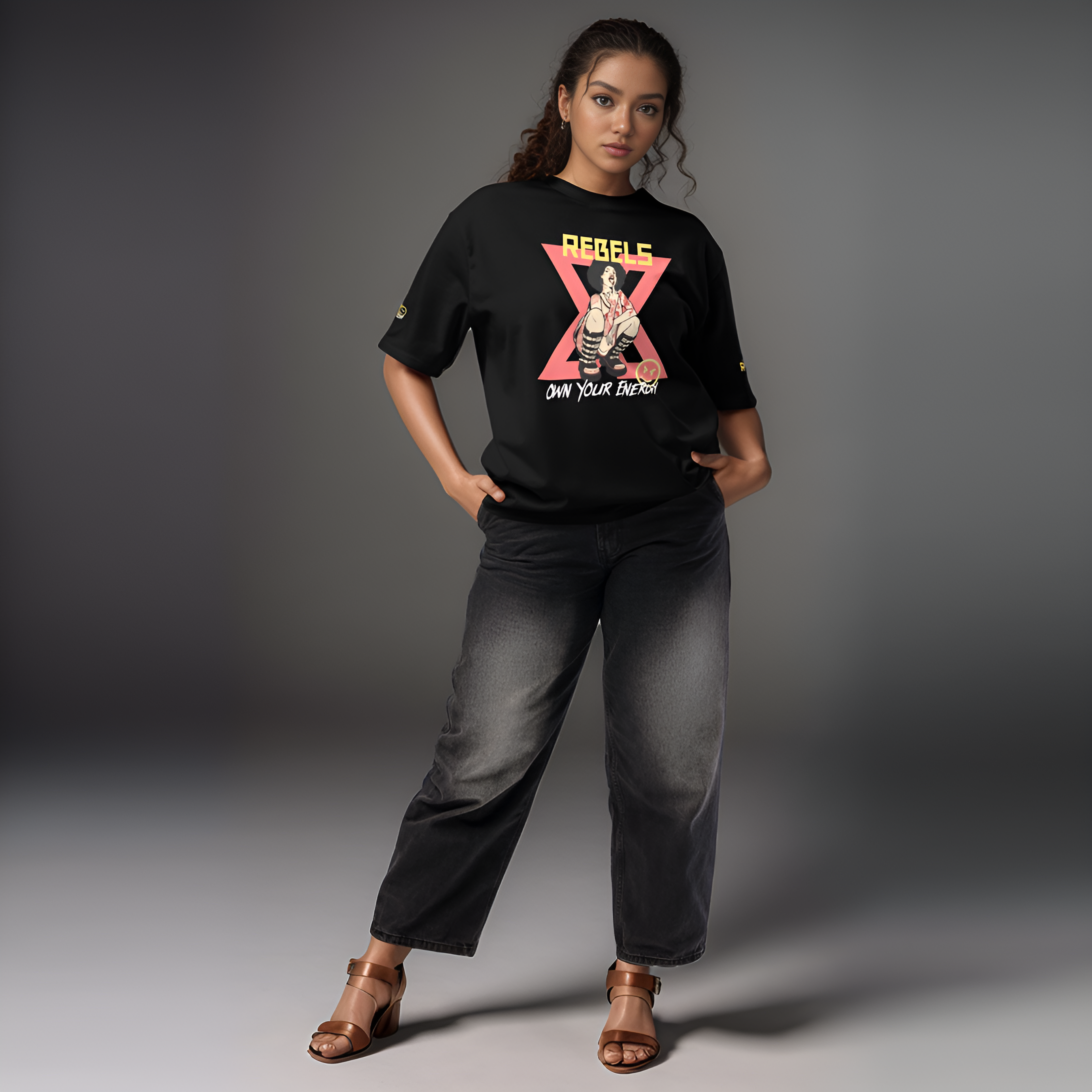 Black Rebels Oversized heavyweight t-shirt