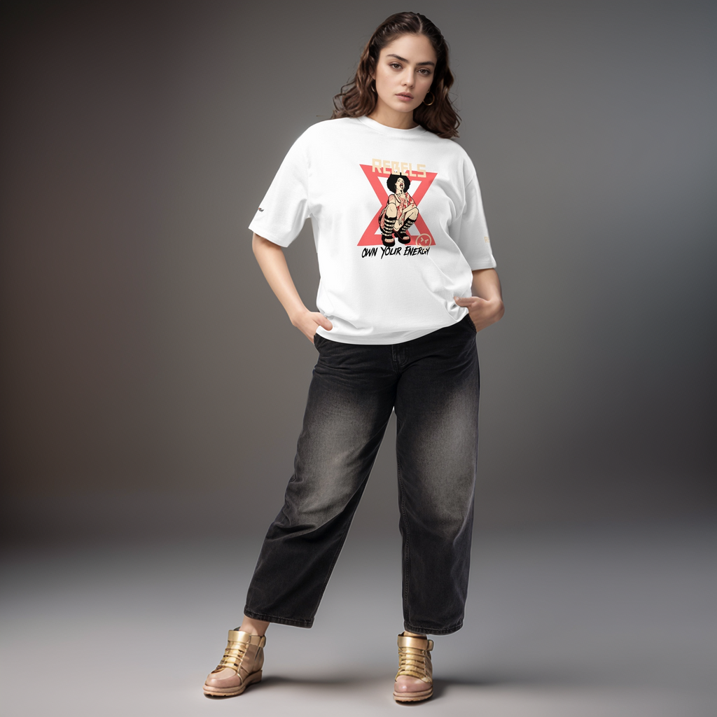 White Rebel Oversized heavyweight t-shirt