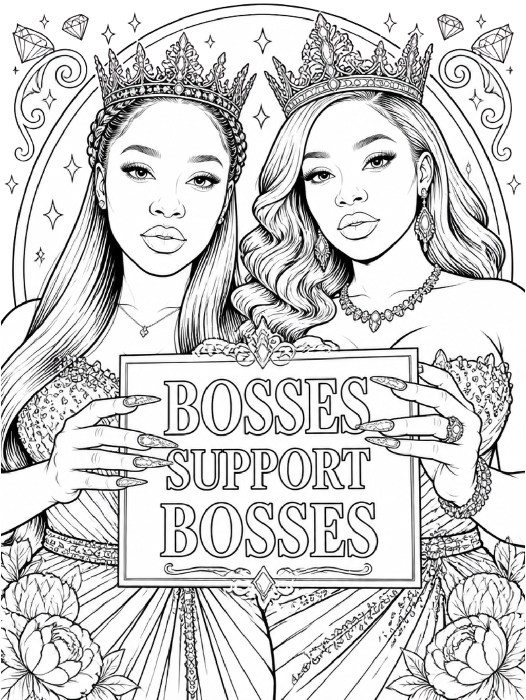 Crowned &amp; Unstoppable: A Glam Boss Coloring Experience