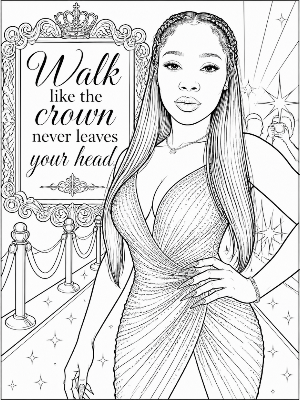 Crowned &amp; Unstoppable: A Glam Boss Coloring Experience