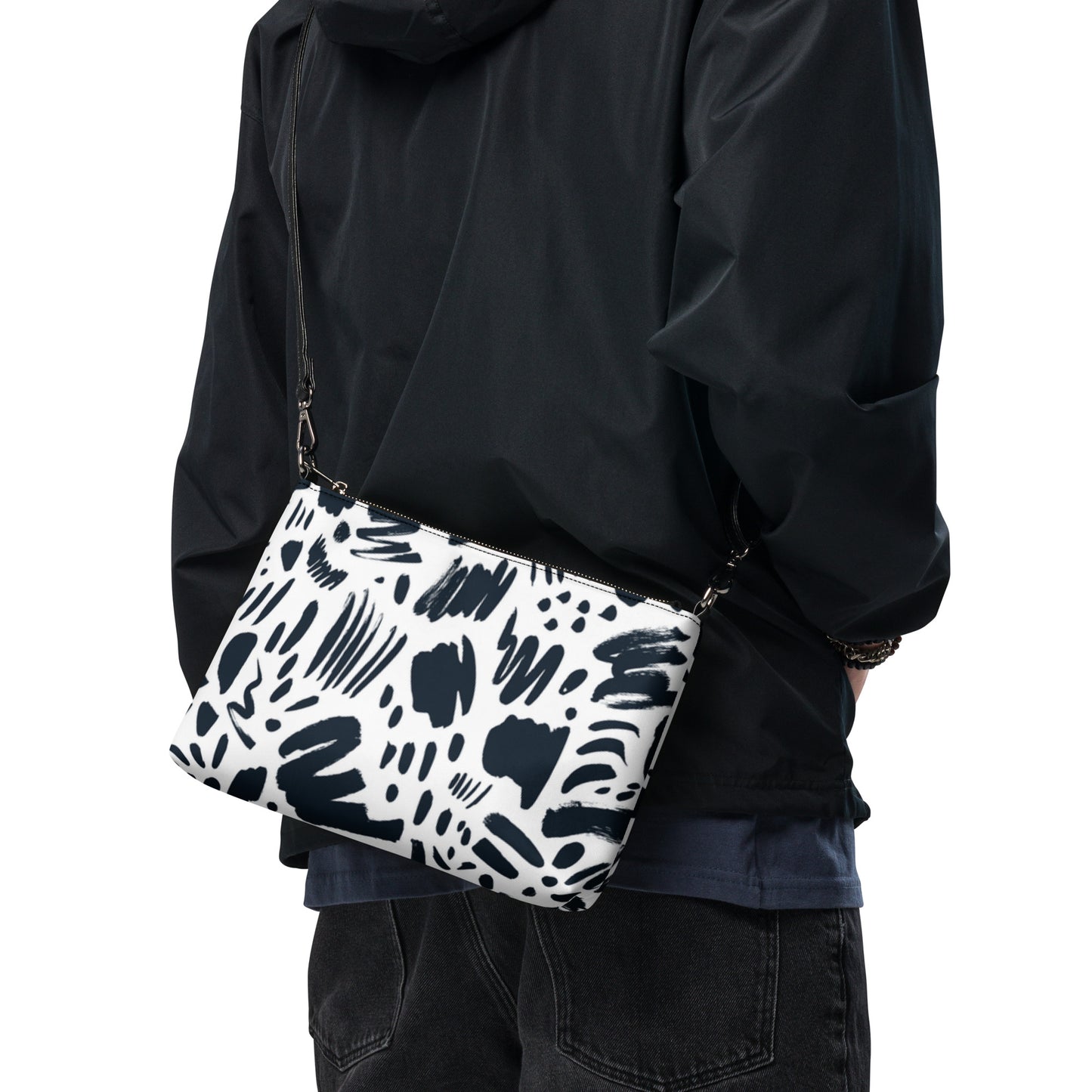 Black and White Print Crossbody bag