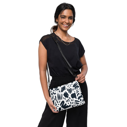 Black and White Print Crossbody bag