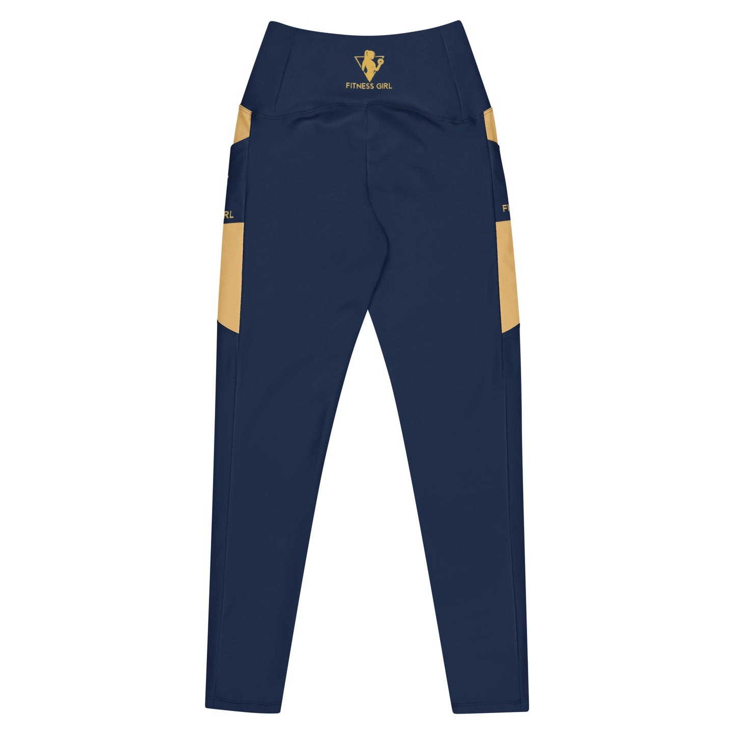 Navy Blue Fitness Girl Crossover leggings with pockets