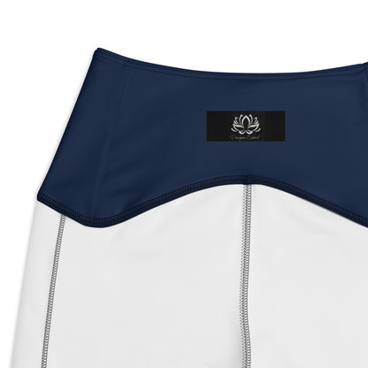 Navy Blue Fitness Girl Crossover leggings with pockets