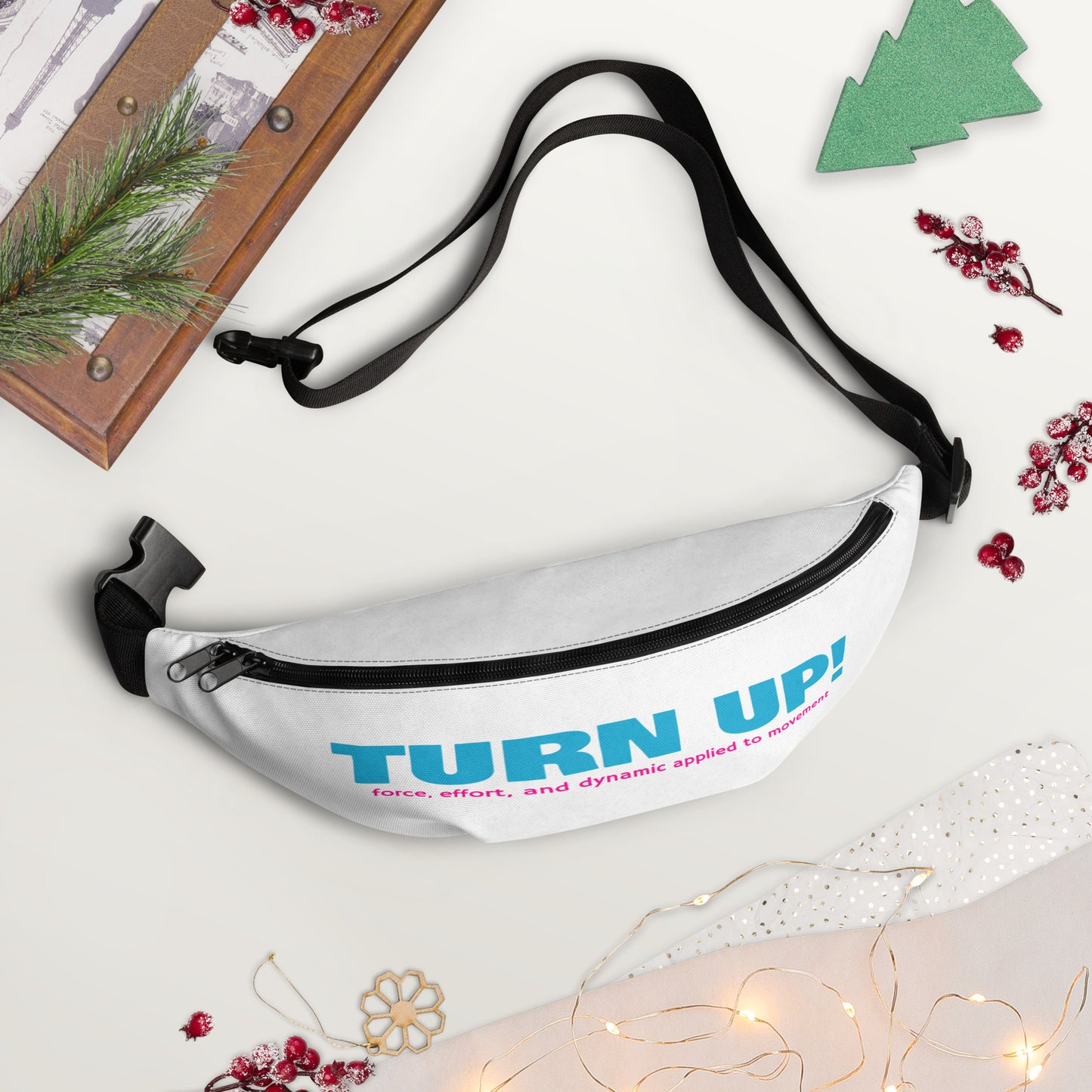 White Turn Up Fanny Pack