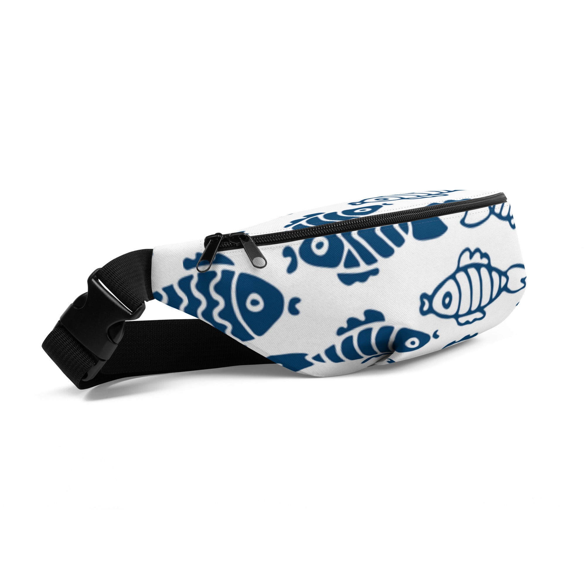 Blue Fish Print Fanny Pack