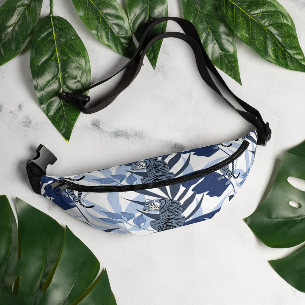 Blue Tiger Print Fanny Pack