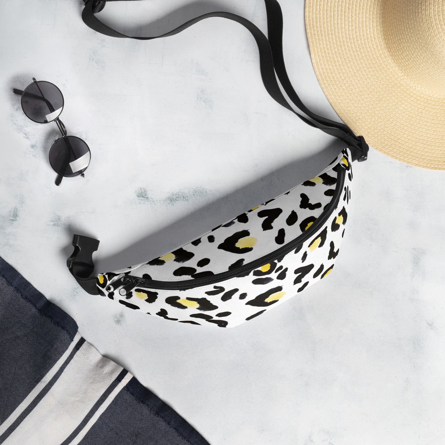 Yellow and Black Animal Print Fanny Pack