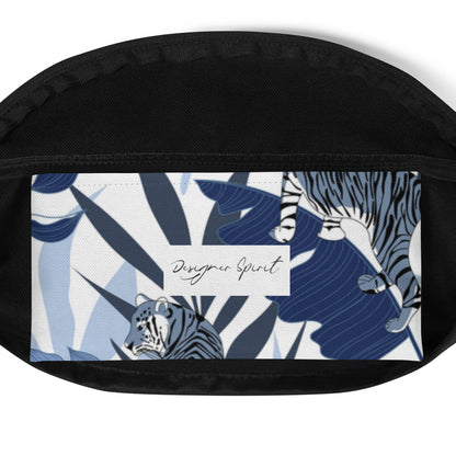 Blue Tiger Print Fanny Pack