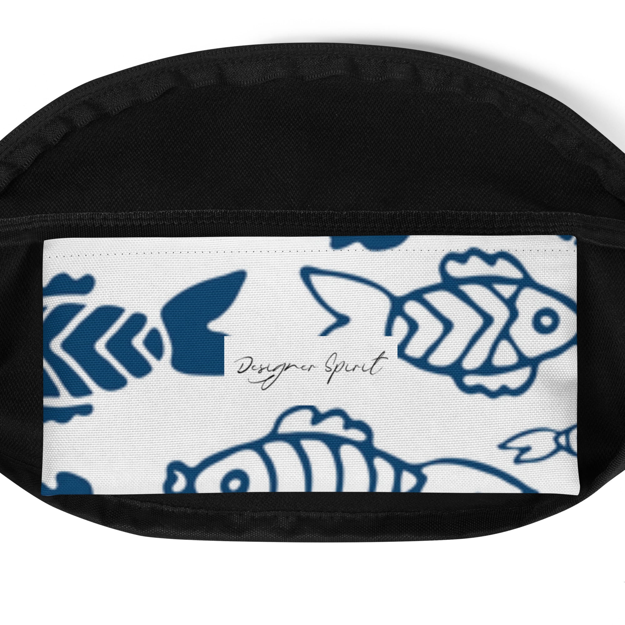Blue Fish Print Fanny Pack