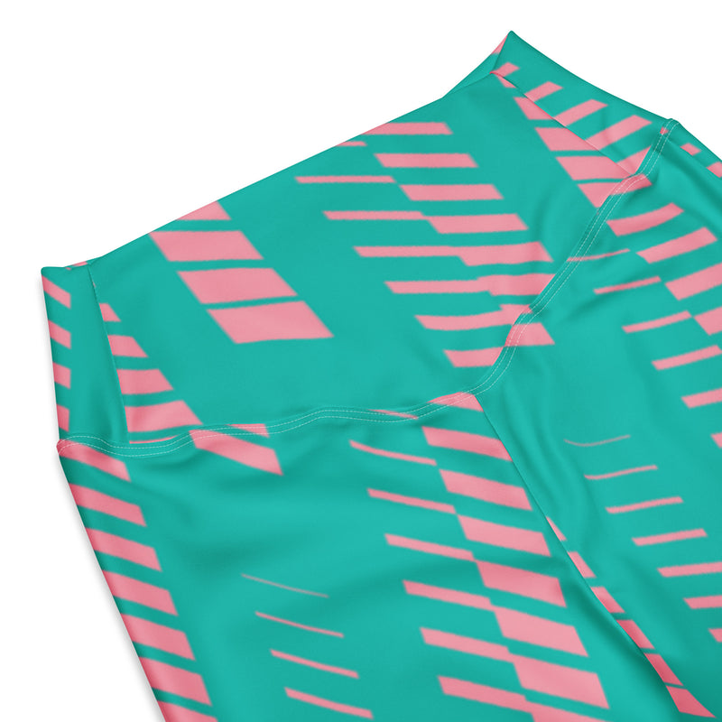Multi print Pink Accent Flare leggings