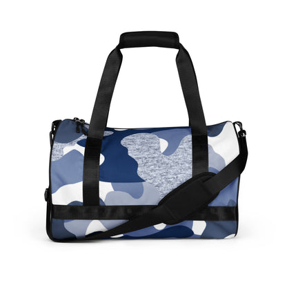 Blue Camo Print Gym Bag