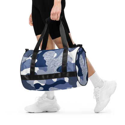 Blue Camo Print Gym Bag