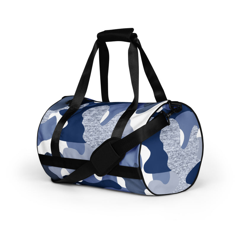 Blue Camo Print Gym Bag
