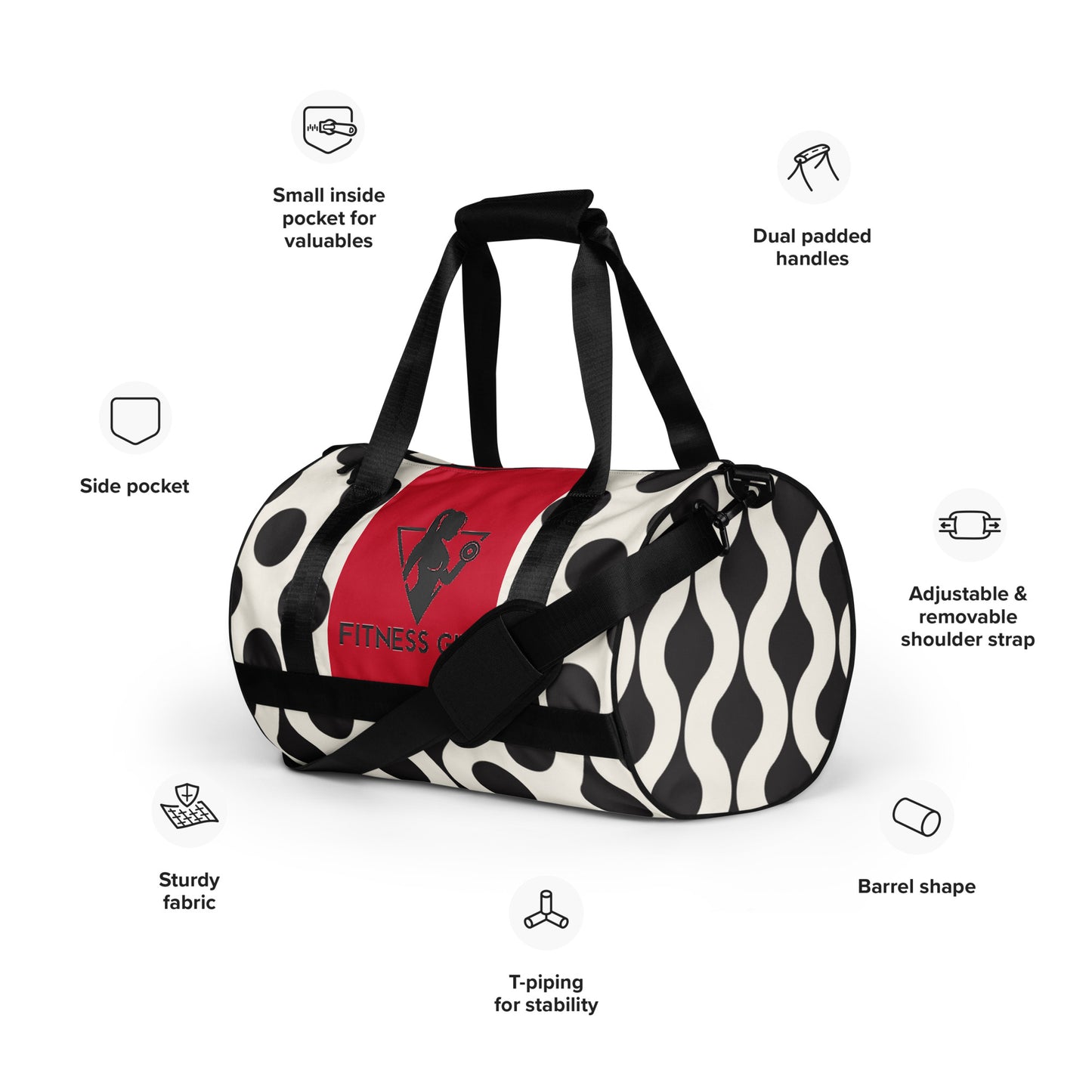 Black and Red Fitness Girl Gym BAg