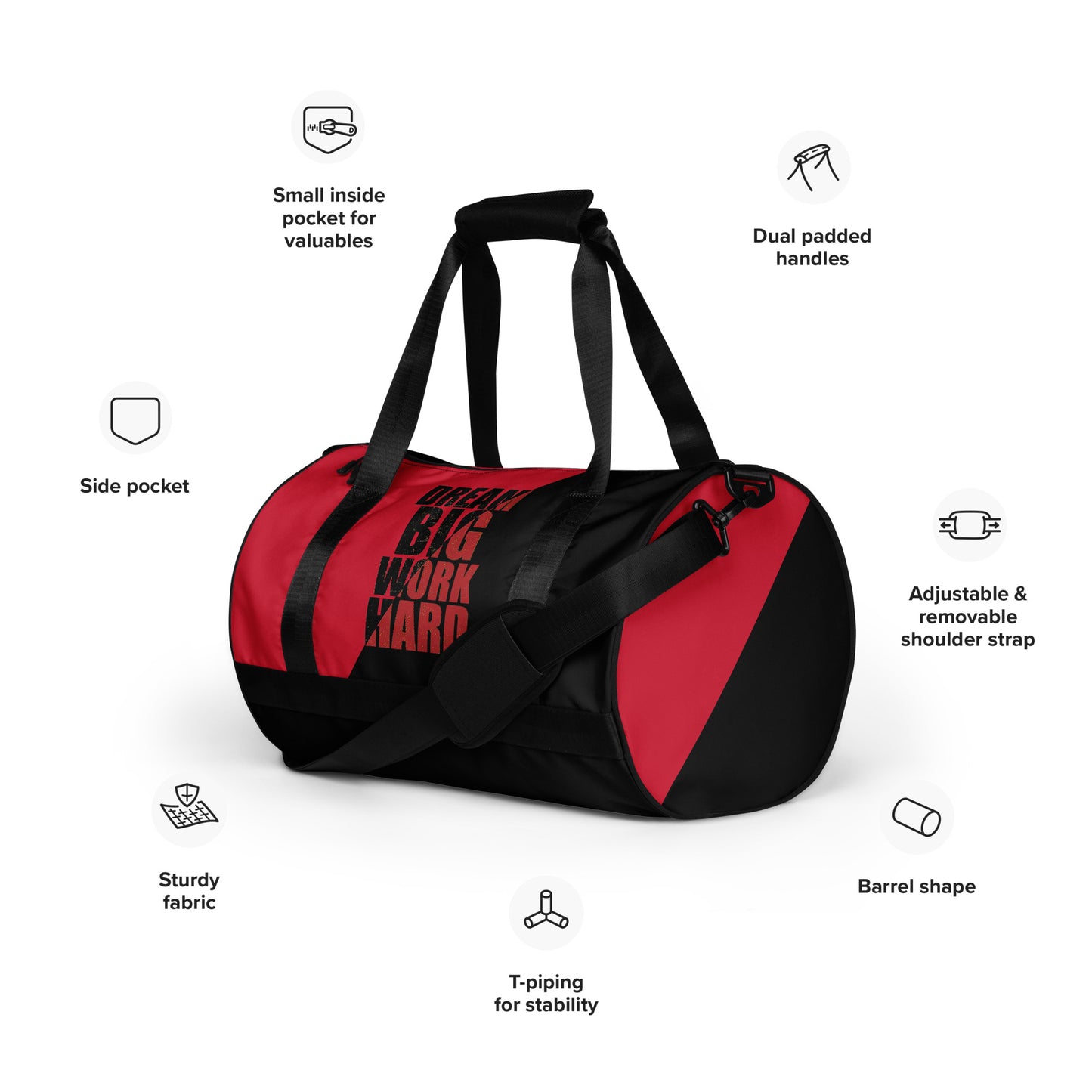 Dream Big Work Hard Gym Bag