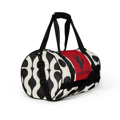 Black and Red Fitness Girl Gym BAg