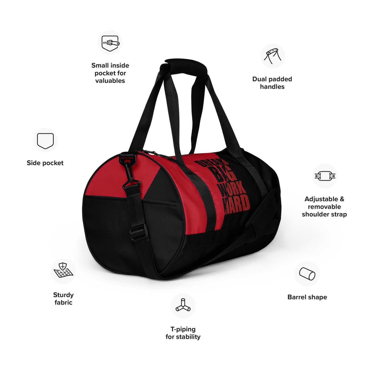 Dream Big Work Hard Gym Bag