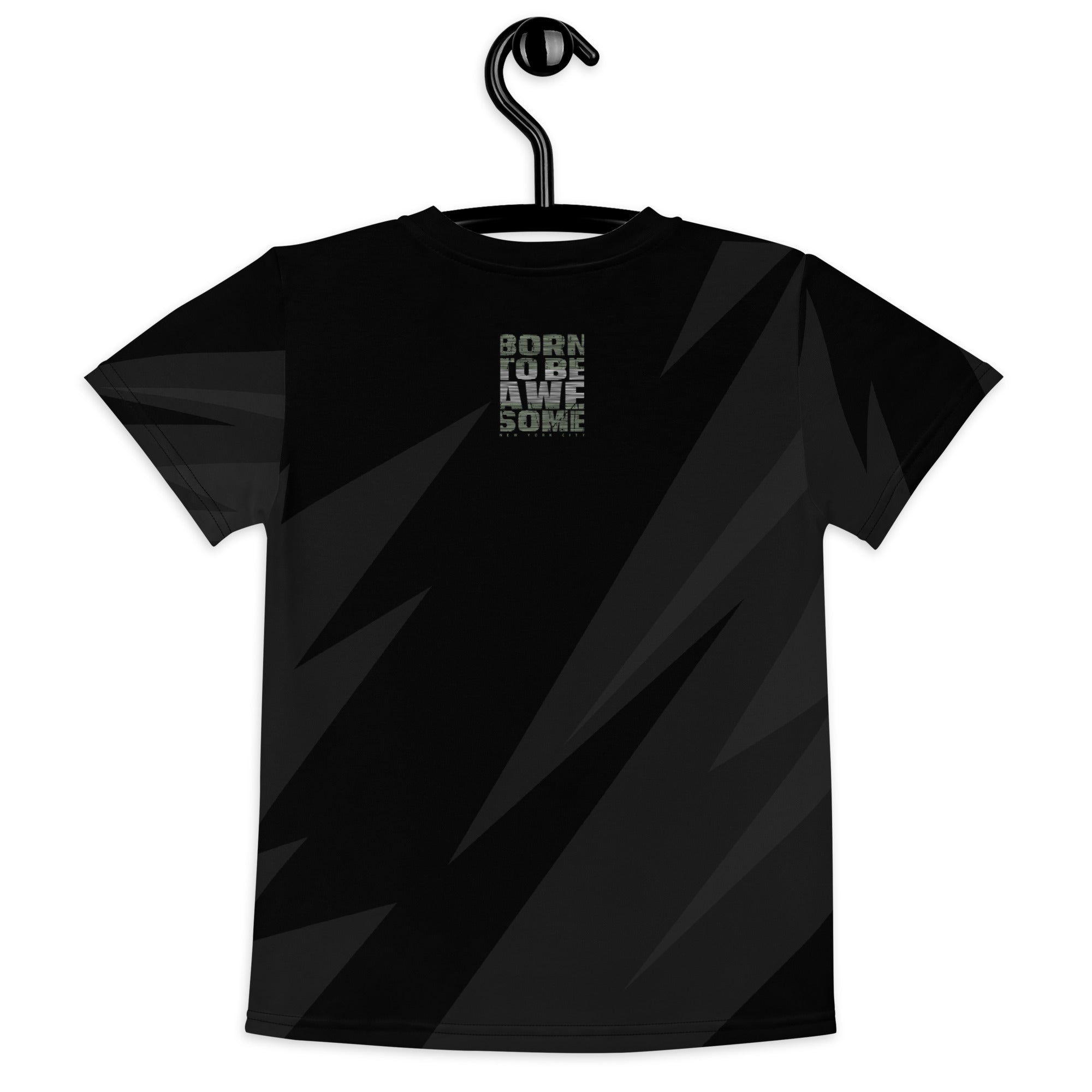 Born to be awesome Kids crew neck unisex t-shirt