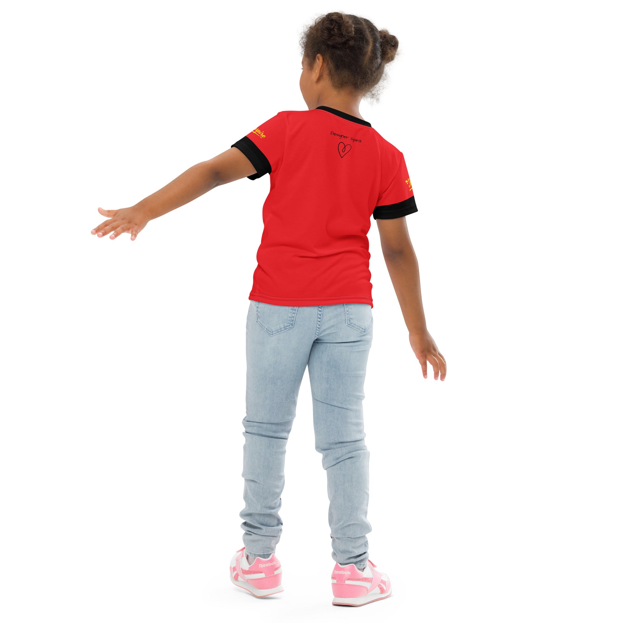 Red All You Need Is Love Kids crew neck t-shirt - Girls