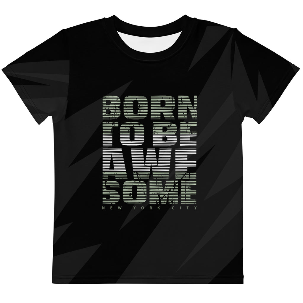 Born to be awesome Kids crew neck t-shirt