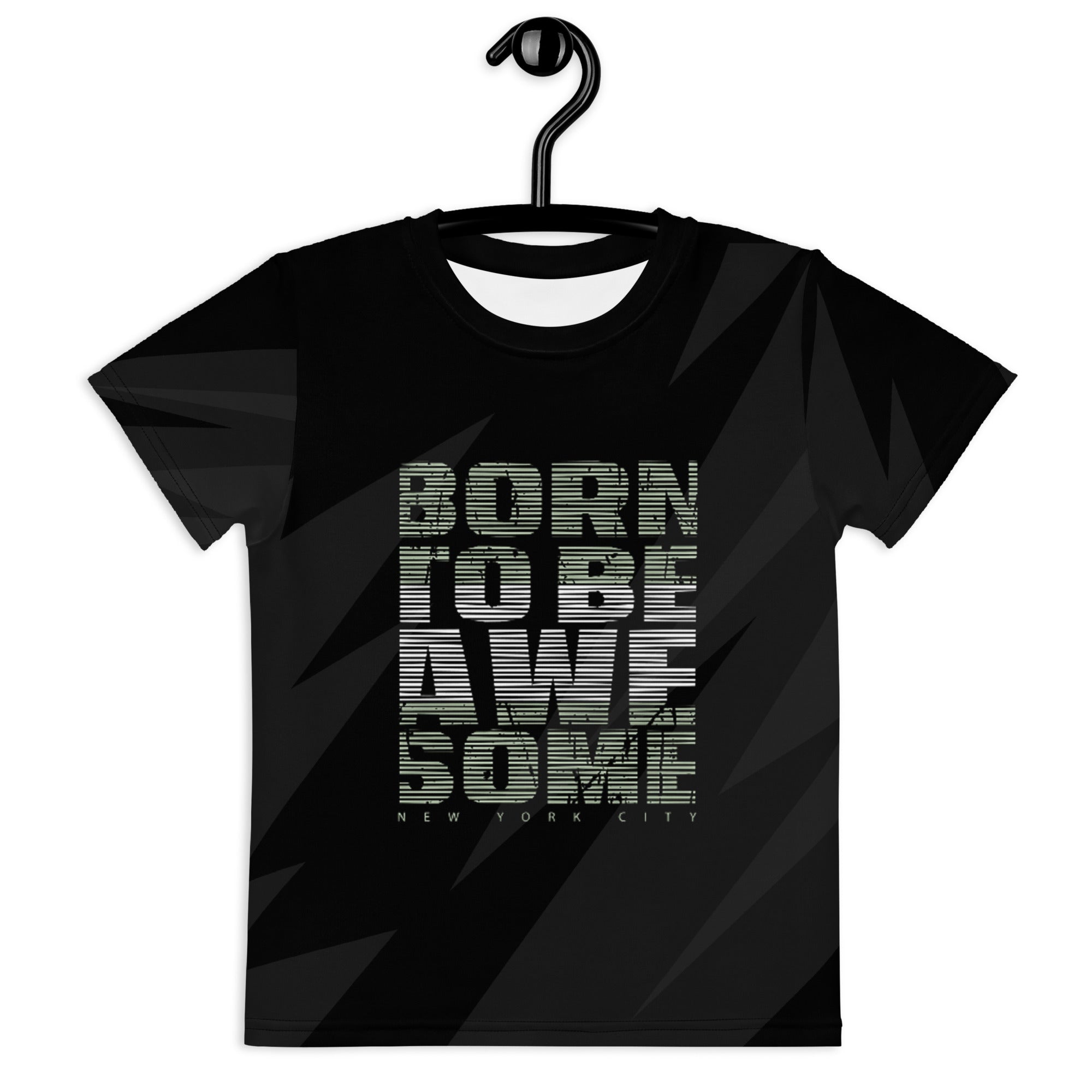 Born to be awesome Kids crew neck unisex t-shirt