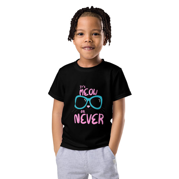 It's Meow or Never Kids crew neck t-shirt