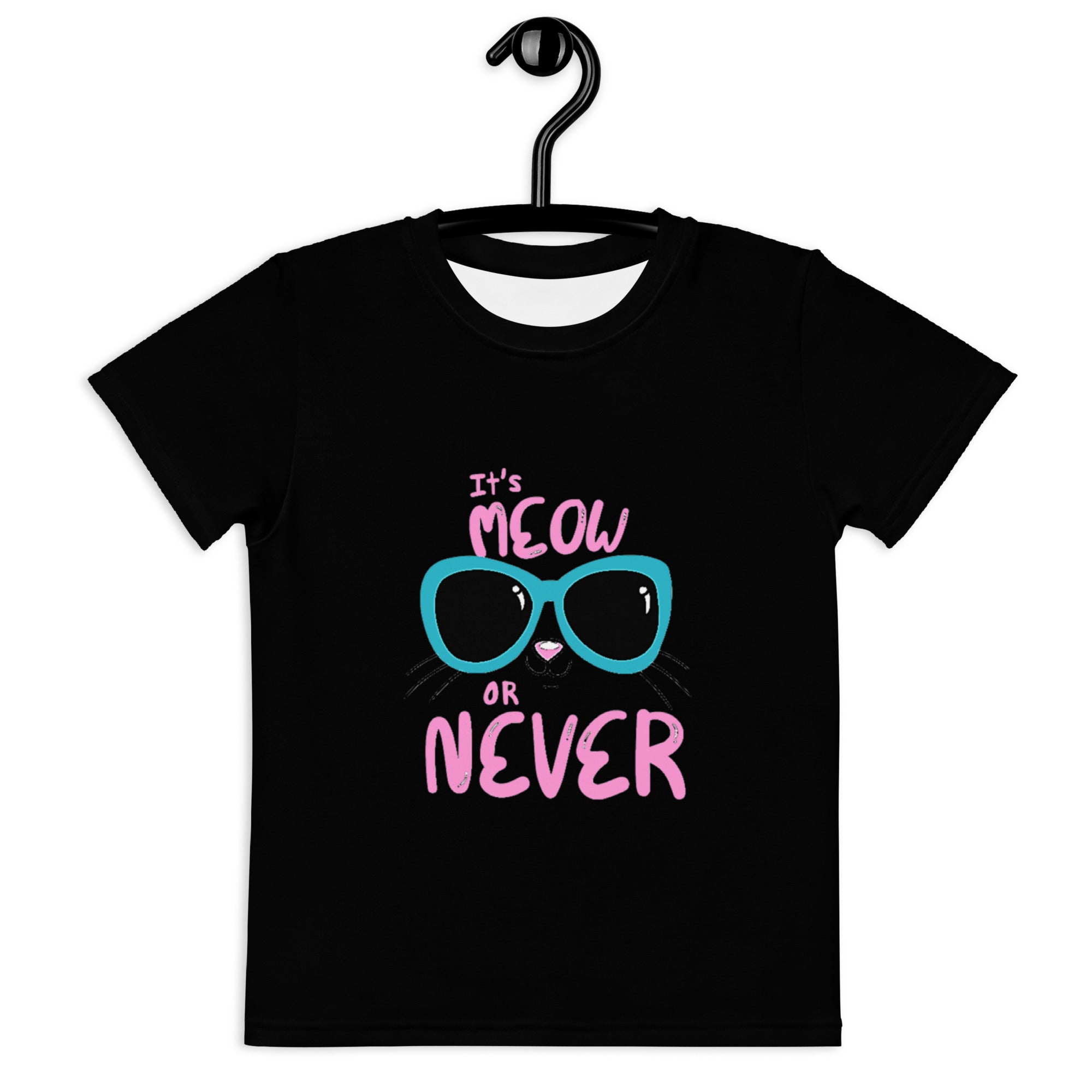 It's Meow or Never Kids crew neck t-shirt