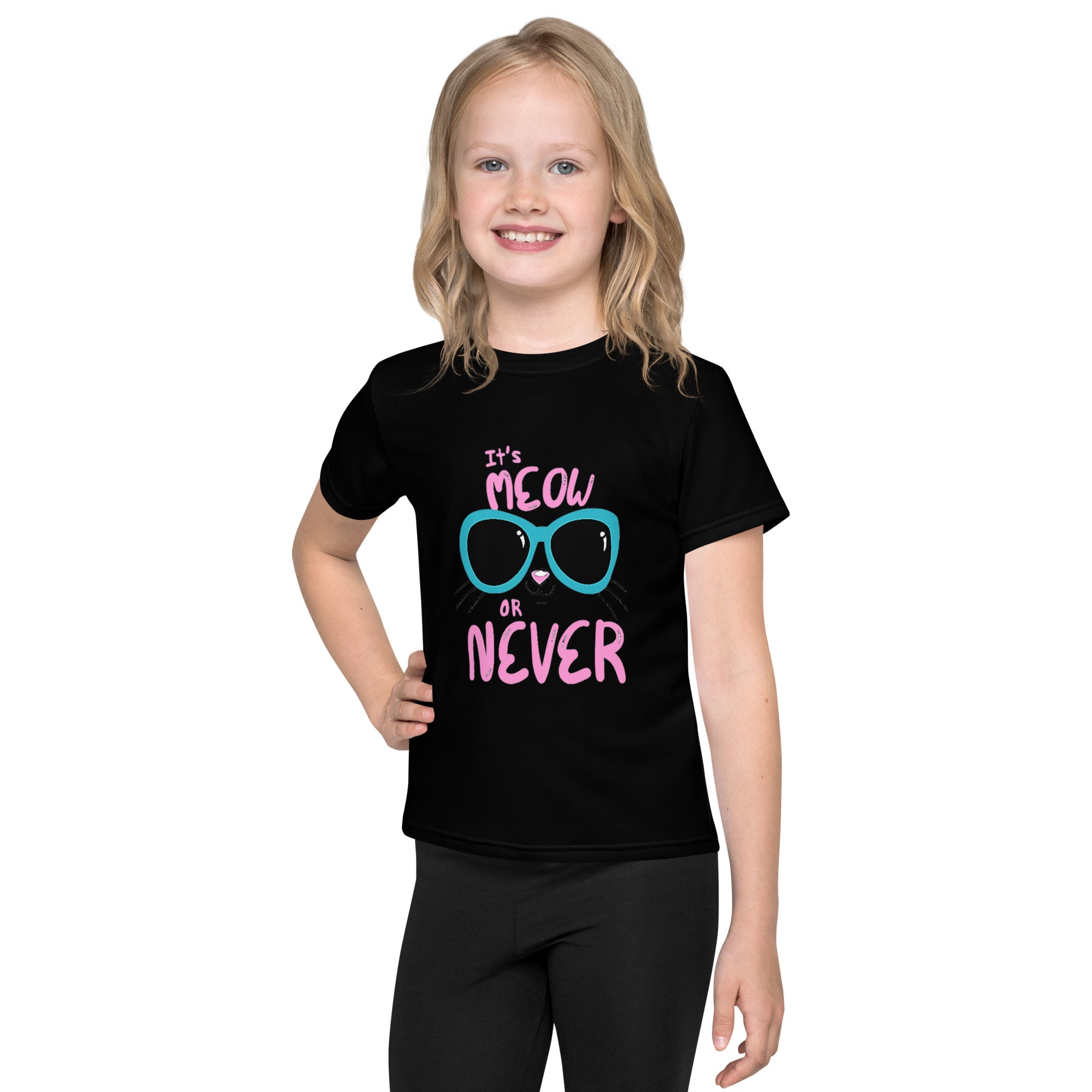 It's Meow or Never Kids crew neck t-shirt