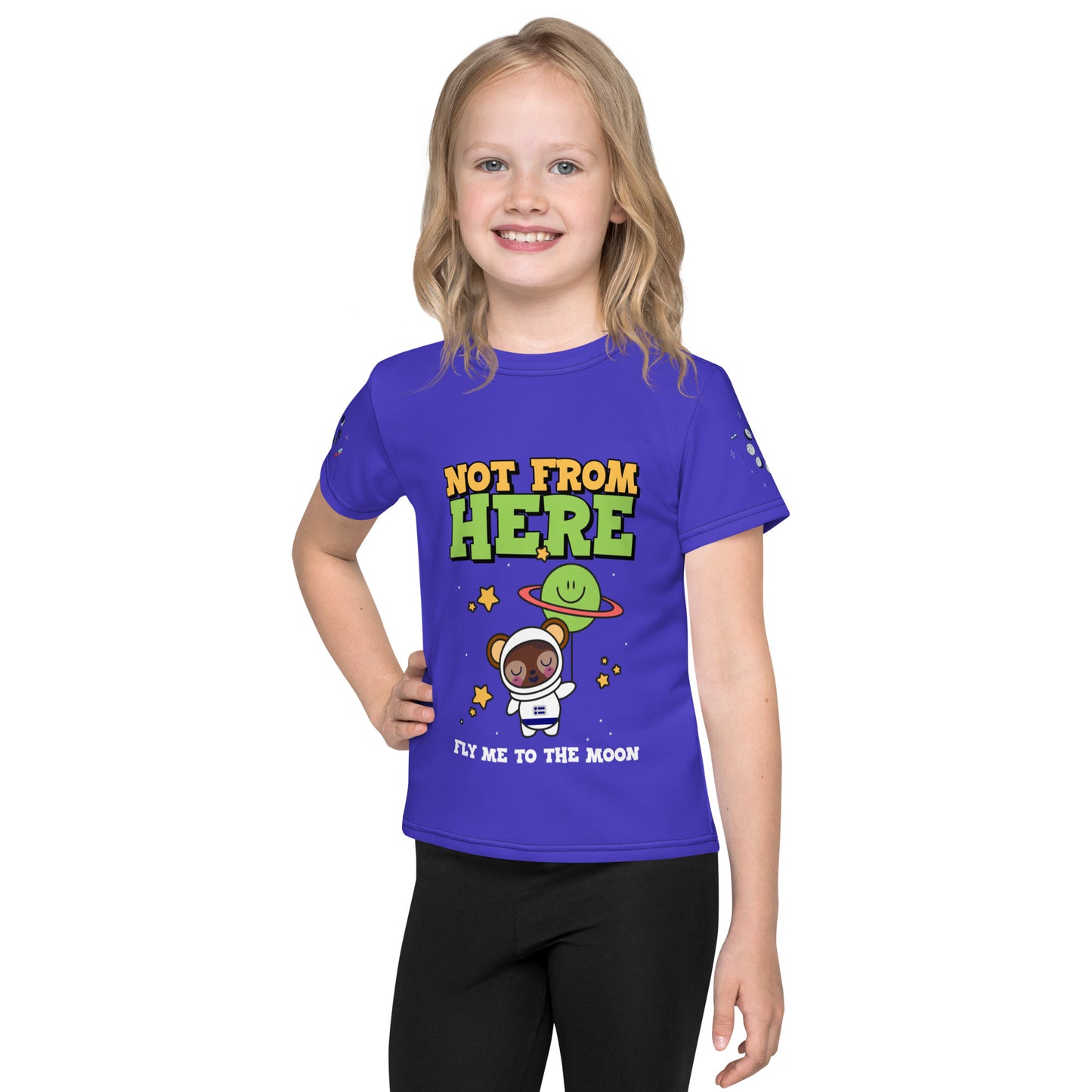 Fly Me To the Moon Kids crew neck t-shirt