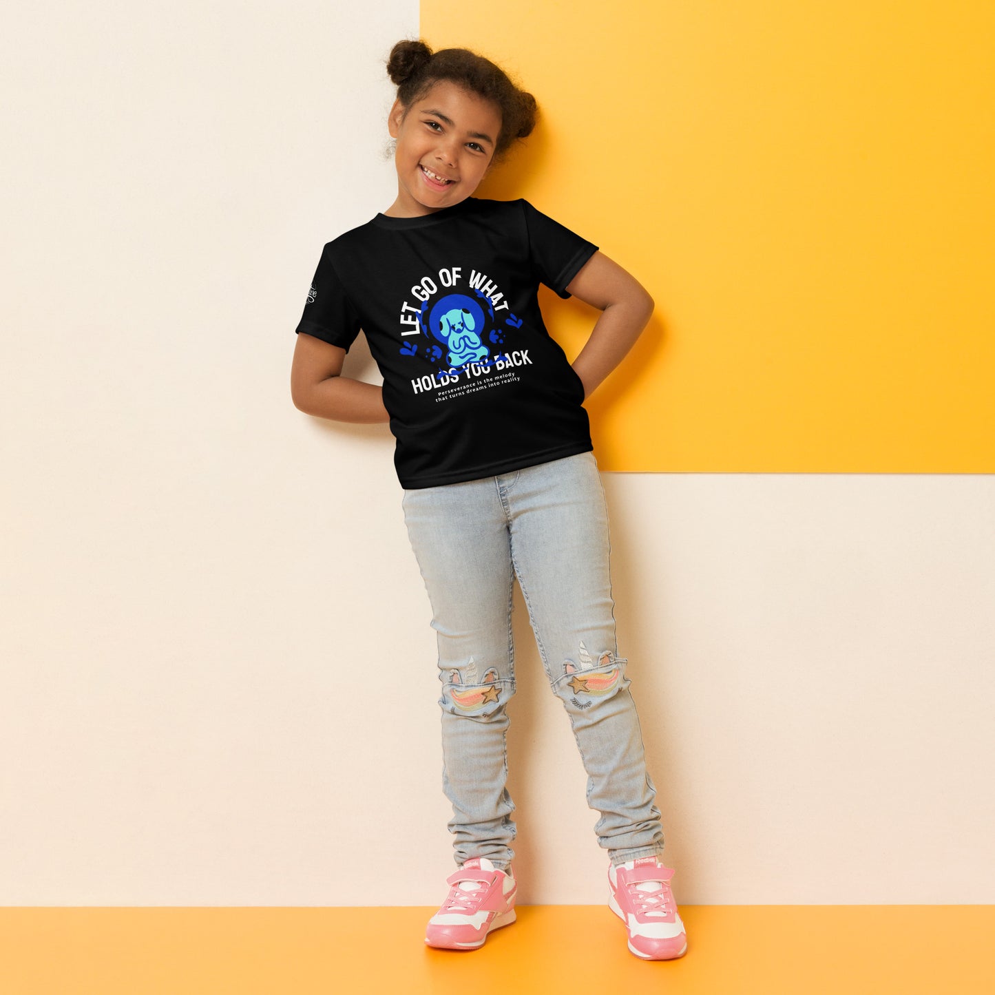 Black Let Go Kids crew neck t-shirt