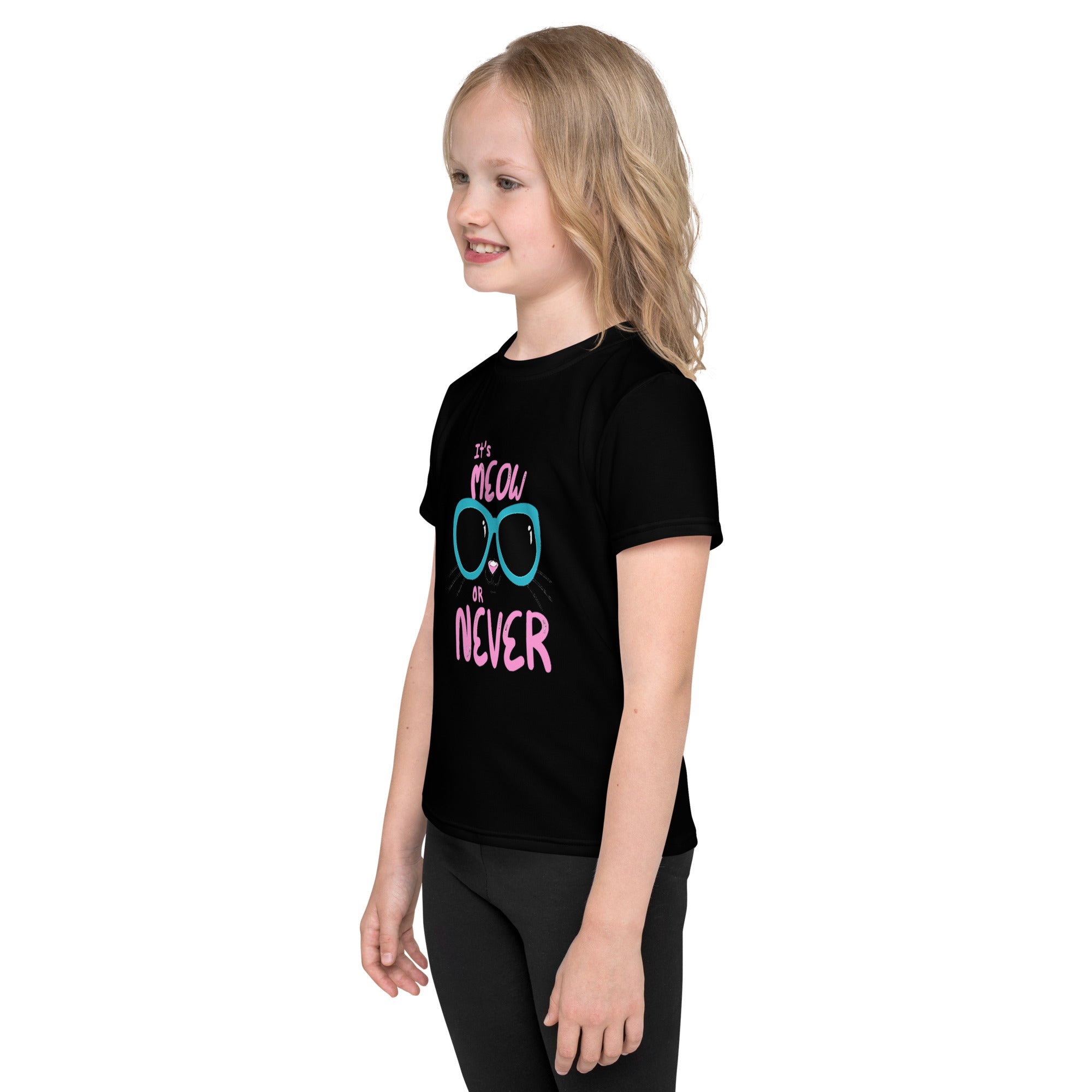 It's Meow or Never Kids crew neck t-shirt