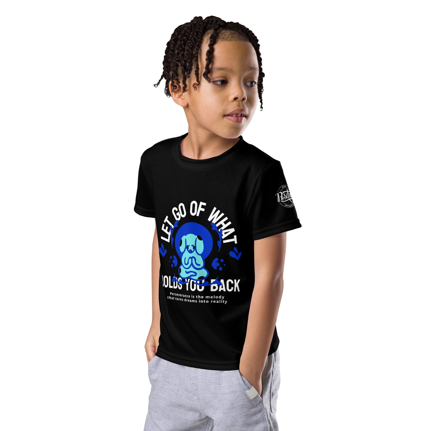 Black Let Go Kids crew neck t-shirt