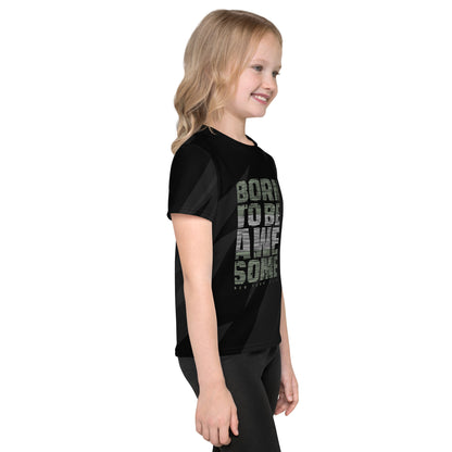 Born to be awesome Kids crew neck unisex t-shirt