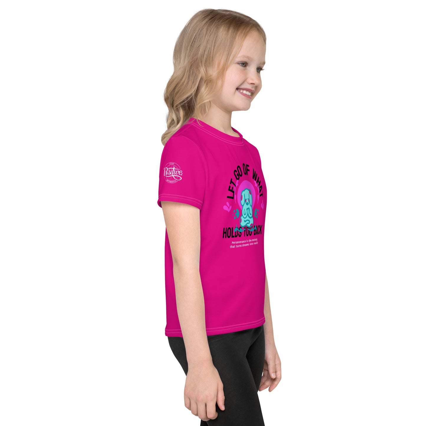 Pink Let Go Kids crew neck t-shirt