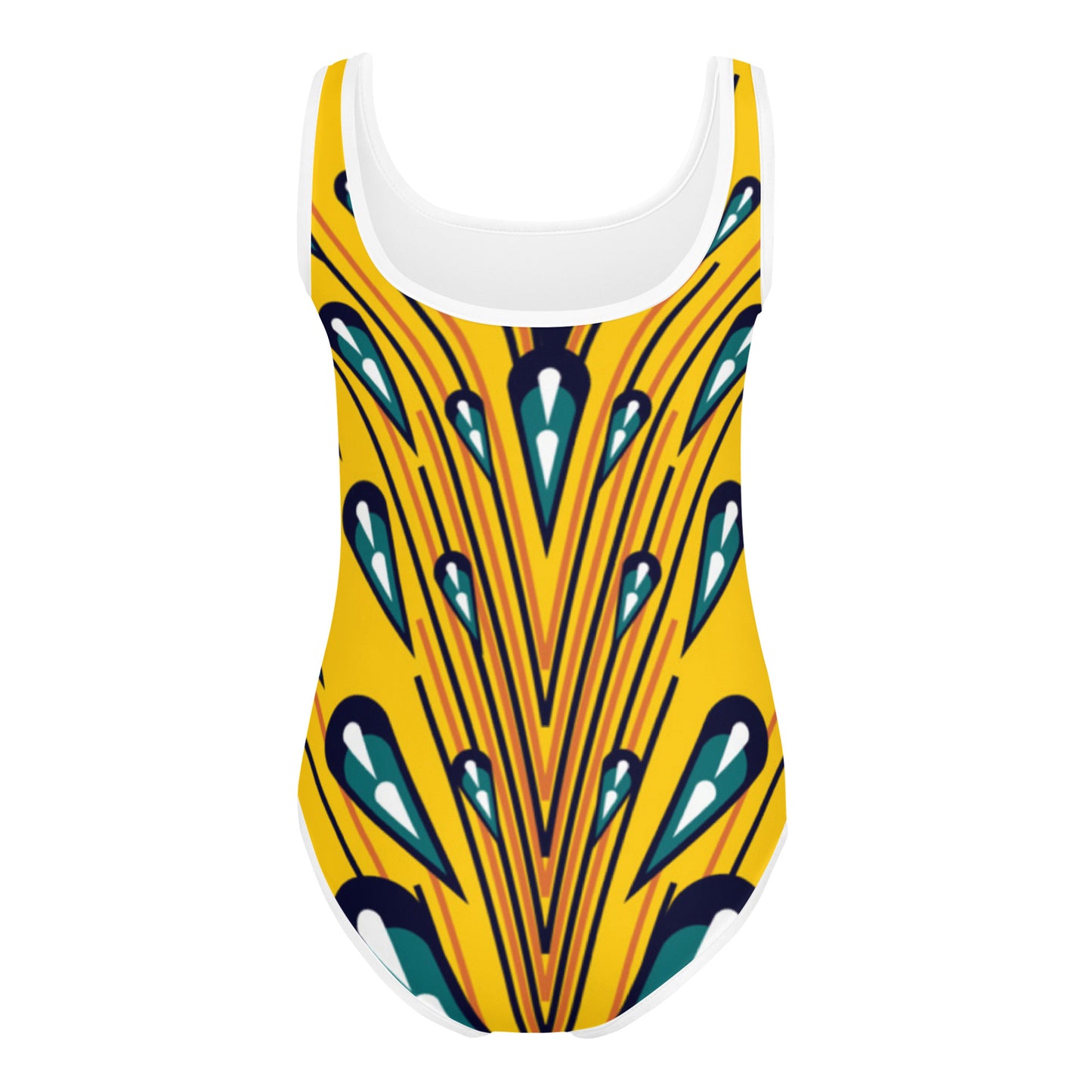 Colorful Geometric Print Kids Swimsuit