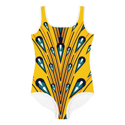 Colorful Geometric Print Kids Swimsuit