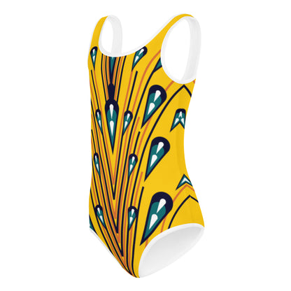 Colorful Geometric Print Kids Swimsuit