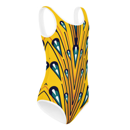 Colorful Geometric Print Kids Swimsuit