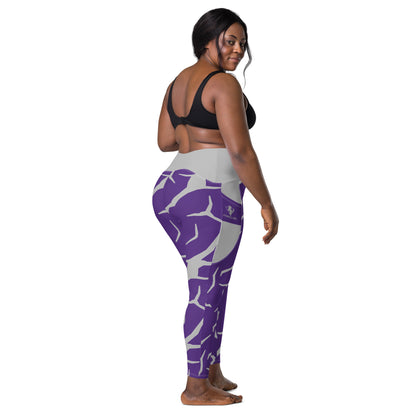 Purple Print Fitness Girl Leggings with pockets