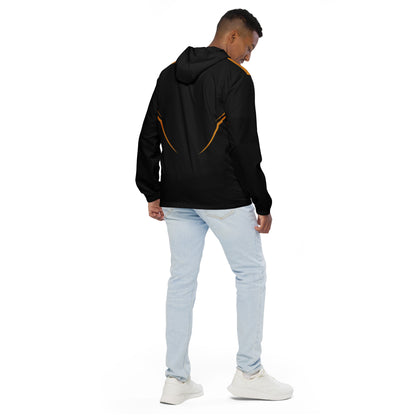 Black Stripe Print Men’s windbreaker