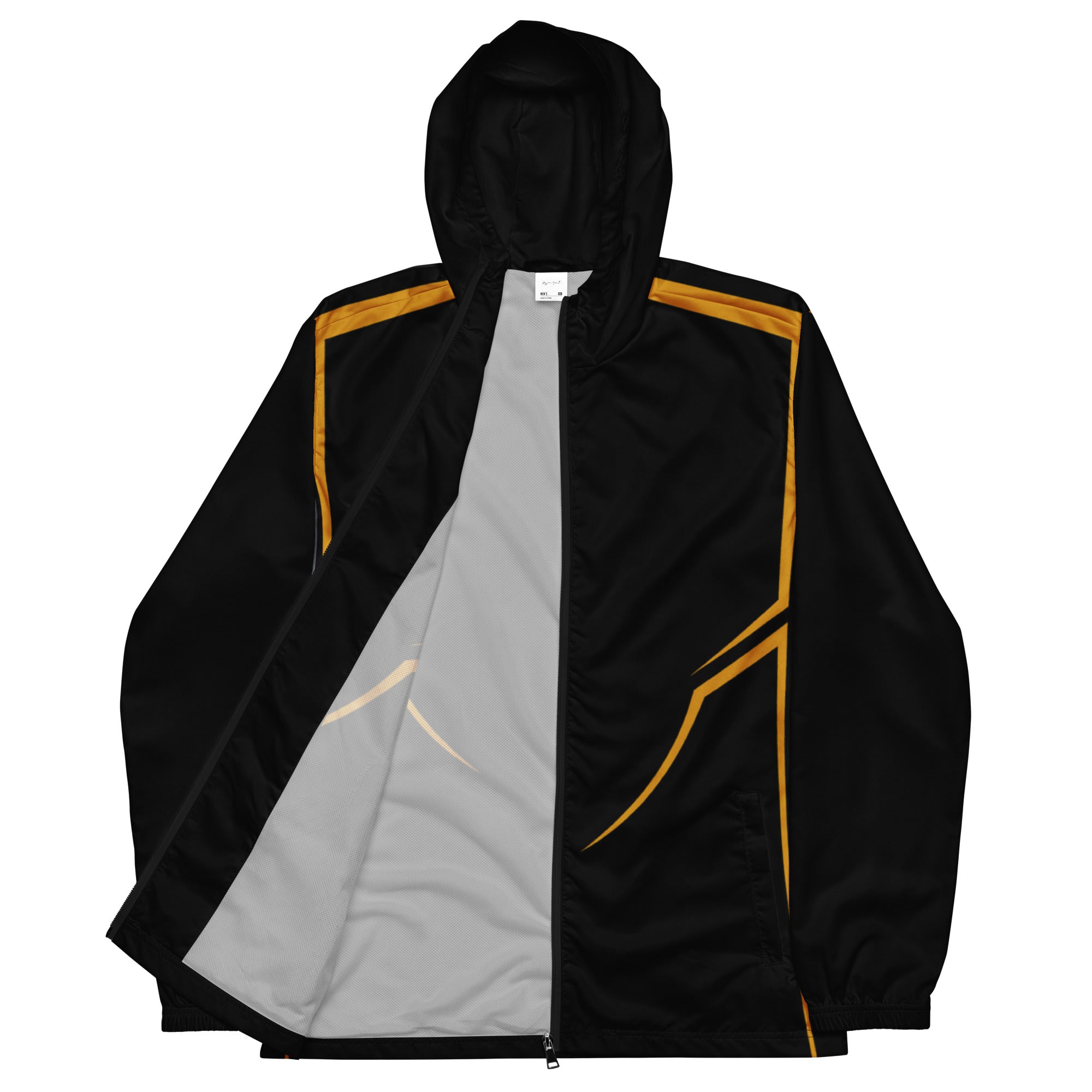 Black Stripe Print Men’s windbreaker